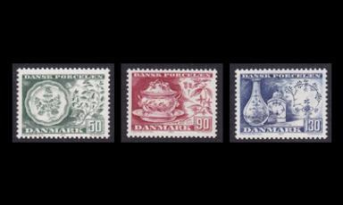 Tanska 589-91 ** Tanskalaista posliinia (1975)