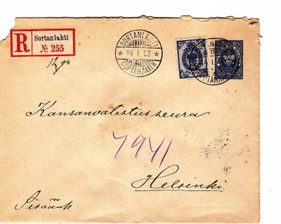 VANHA R-Kuori Sortanlahti Luov. Alue 1903 Ehiö + Lisämerkki