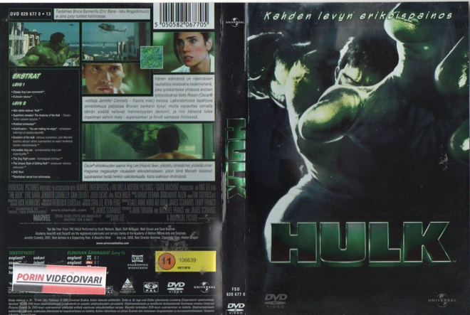 HULK	(13 828)	-FI-	DVD	(2)	jennifer connelly	2 dvd