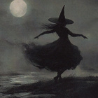 Halloween noita tanssii rannalla - pikkukuva 1