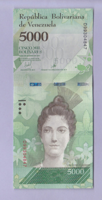 Venezuela 5000 Bolivares v.2017 UNC P-97