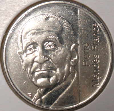 France. 5 franc 1992.