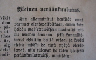 ETSINTÄKUULUTUS v. 1871 Yleinen peräänkuulutus efterlysning
