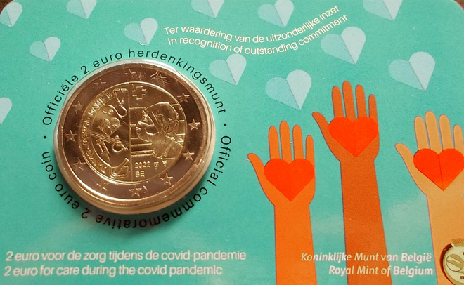 Belgia 2 euro 2022 juhlaraha Terveydenhuolto, COINCARD