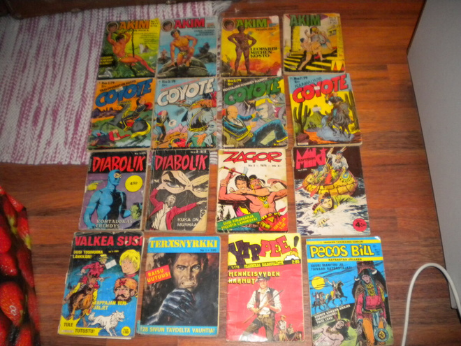 Coyote , Akim , Zagor,Diabolik ym. sarjakuva 16kpl