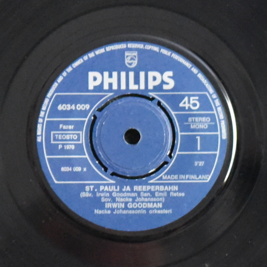 Single: Goodman, Irwin - St. Pauli ja Reeperbahn / Rakkain