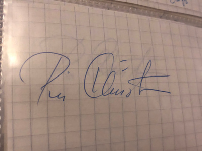 Pia Christiansen nimikirjoitus paperilla