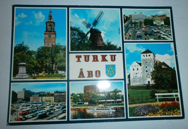 Turku, kuusikuvakortti + vaakuna, p. 1969