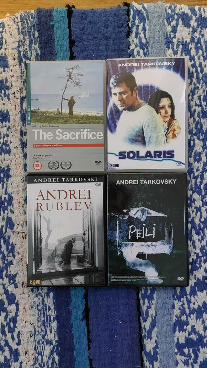 Tarkovski-elokuvia (Andrei Rublev, Solaris, Peili, Uhri)