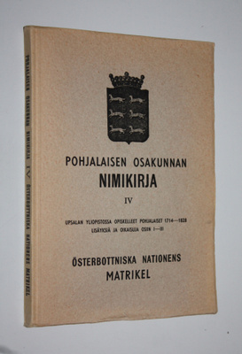 Sven-Erik (toim.) Åström : Pohjalaisen osakunnan nimikirj...