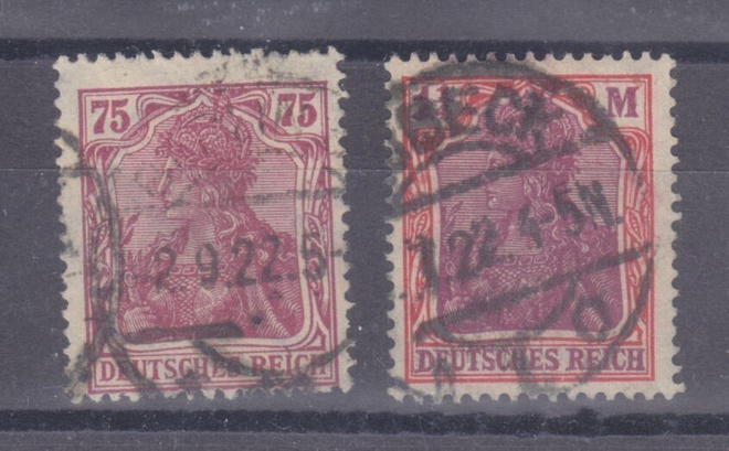Saksa reich 1922 LaPe 193-4  leimattuna.