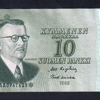 10mk 1963 litt.A  AÅ TÄHTI KA-Koi kl7