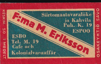 Esbo, F:ma M. Eriksson   b588
