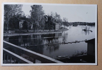Valkeakoski, kanavaa, silta, asutusta, mv vkpk, p. 1954