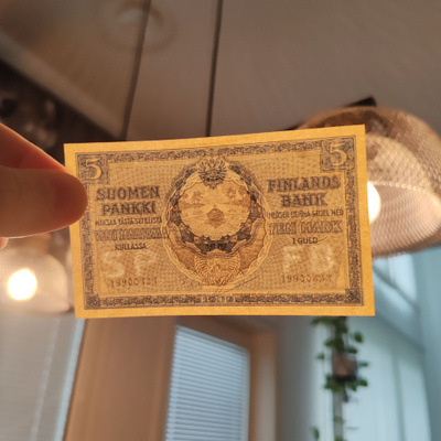 Huippukunnossa 5markkaa 1909