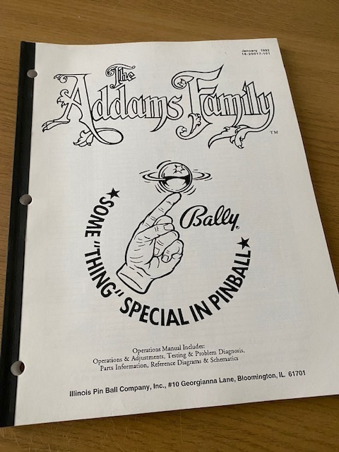 the Addams Family Operation Manual Pinball
