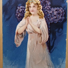 Enkeli takanaan kukkaristi, vanha väripk, p. 1910 - pikkukuva 1