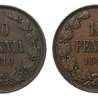 2x 10 penniä 1910 & 1911 - pikkukuva 1