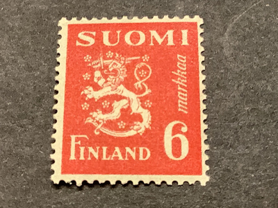 299/ 1945 M30 Leijona punainen 6 mk ** postituore