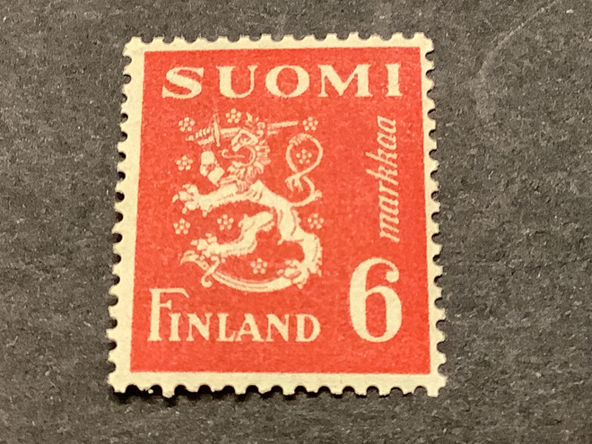 299/ 1945 M30 Leijona punainen 6 mk ** postituore
