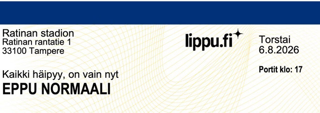 2 x Eppu Normaali 6.8.2026 Ratina