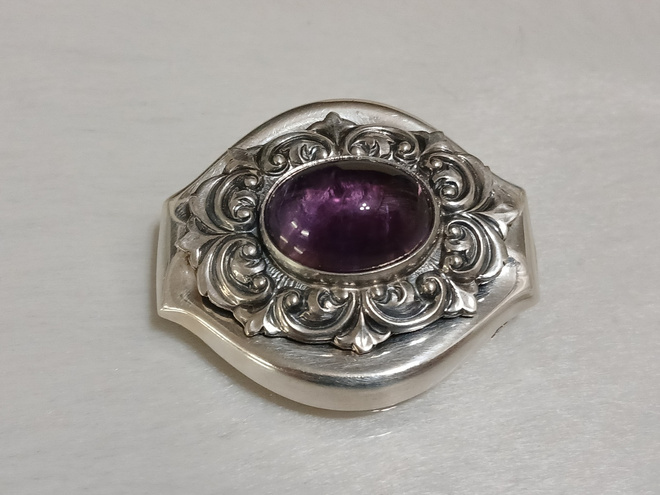Vintage desing Holger Lindström hopea rintakoru solki rintan