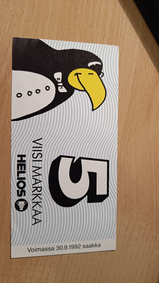 Helioksen 5mk alennus lappu