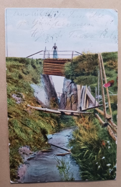 Teisko, laskuoja Teiskossa, leidi ja silta, p. 1913