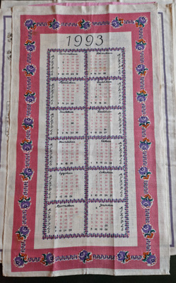 Kalenteripyyhe Vuodelta 1993
