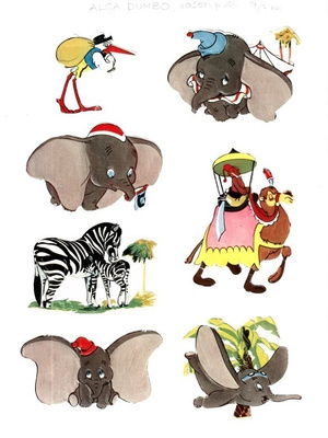 * Alga, Dumbo, IRTOkuvat, A4, vasen, 7/7 kpl *