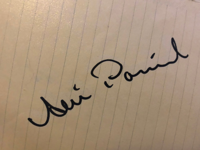 Anu Panula nimikirjoitus paperilla