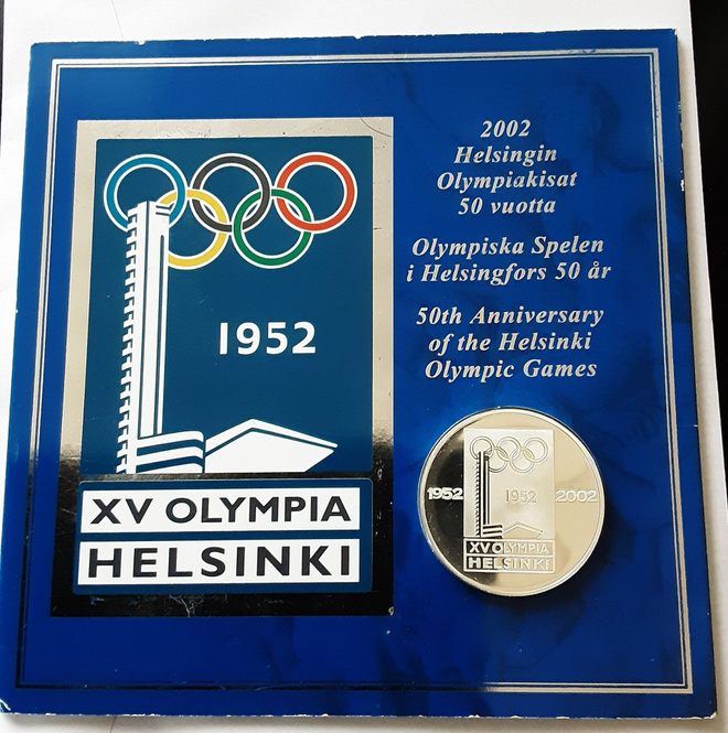 Muistomitalli 1952 Helsingin XV olymialaiset 2002 avaamaton