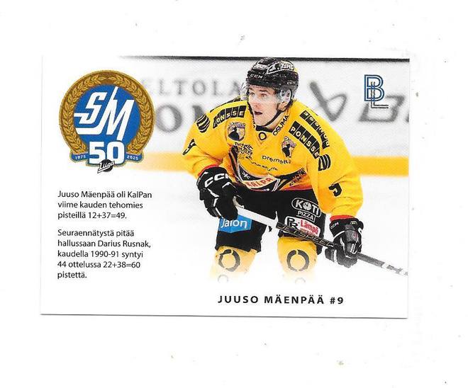 2024-25 BlueLine MatchCard #3/6 Juuso Mäenpää  Kalpa