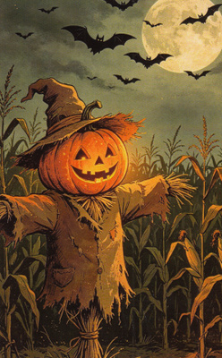 Halloween linnunpelätin ja lepakot