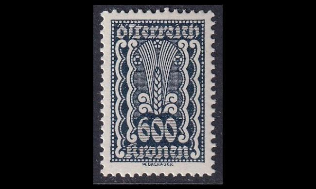 Itävalta 388 ** Käyttösarja maatalous 600 Kr (1922)