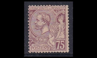 Monaco 19a * Prinssi Albert I 75 C violetinruskea (1891)