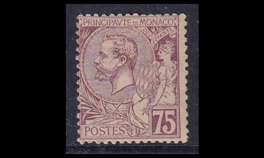 Monaco 19a * Prinssi Albert I 75 C violetinruskea (1891)