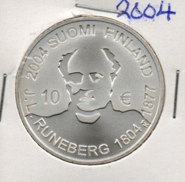 10 Euroa 2004 hopeaa juhlaraha