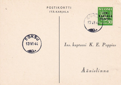 ITÄ-KARJALAN POSTIK. SOKSU 13.VI.44