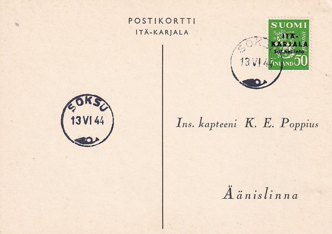 ITÄ-KARJALAN POSTIK. SOKSU 13.VI.44