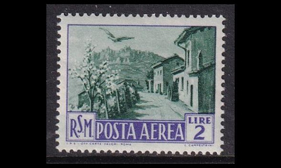 San Marino 442 ** Lentoposti 2 L (1950)