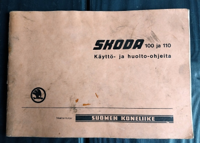 SKODA 100 & 110 käyttö- ja huolto-ohjeita 1970