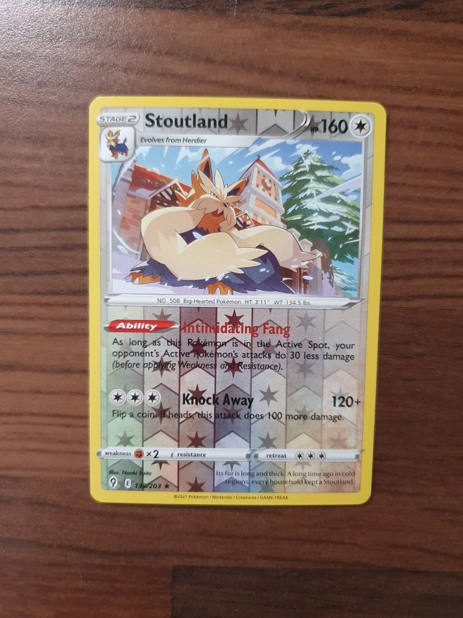 Pokemon Stoutland 135/203 Reverse holo rare