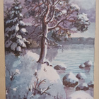 Talvimaisema, p. 1943 + Tubi-jm. leimattu,läh. Solmu Mäkelä - pikkukuva 1