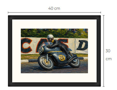 Uusi TT moottoripyörä art print kehystetty 30 cm x 40 cm