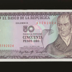 Kolumbia 50 Peso Oro 1.1.1983, P422b, UNC - pikkukuva 1
