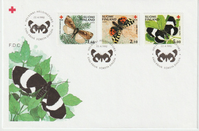 1992 PunaisenRistin Perhosmerkkien FDC-kirje
