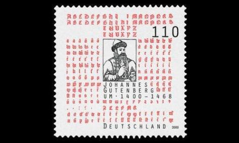 Saksa 2098 ** Johannes Gutenberg, kirjapaino (2000)