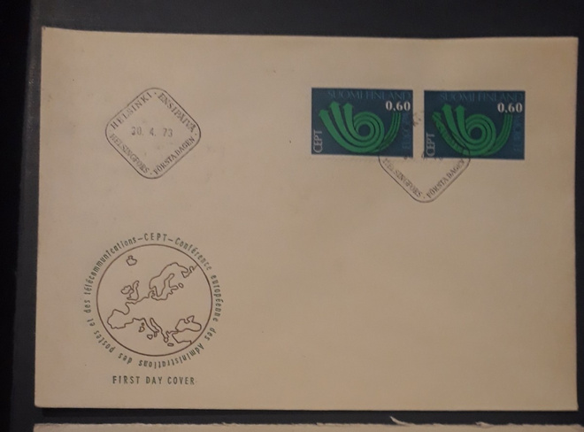 1973  Europa CEPT FDC merkkiparilla