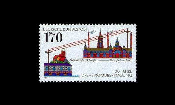 Saksa 1557 ** Kolmivaihesähköjakelu 100v (1991)